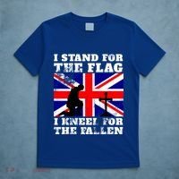 I Stand For The Flag I Kneel For The Fallen Union Jack Gift T-Shirt thumb 5