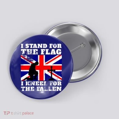 I Stand For The Flag I Kneel For The Fallen Union Jack Gift Button