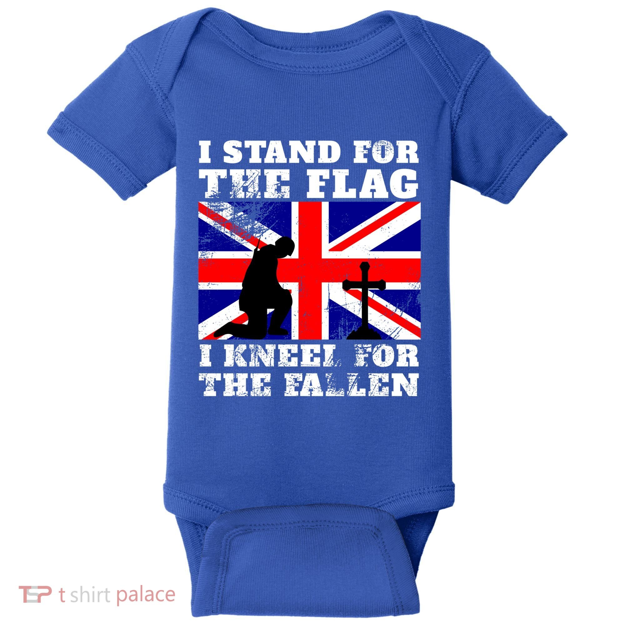 I Stand For The Flag I Kneel For The Fallen Union Jack Gift Baby Bodysuit