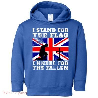 I Stand For The Flag I Kneel For The Fallen Union Jack Gift Toddler Hoodie