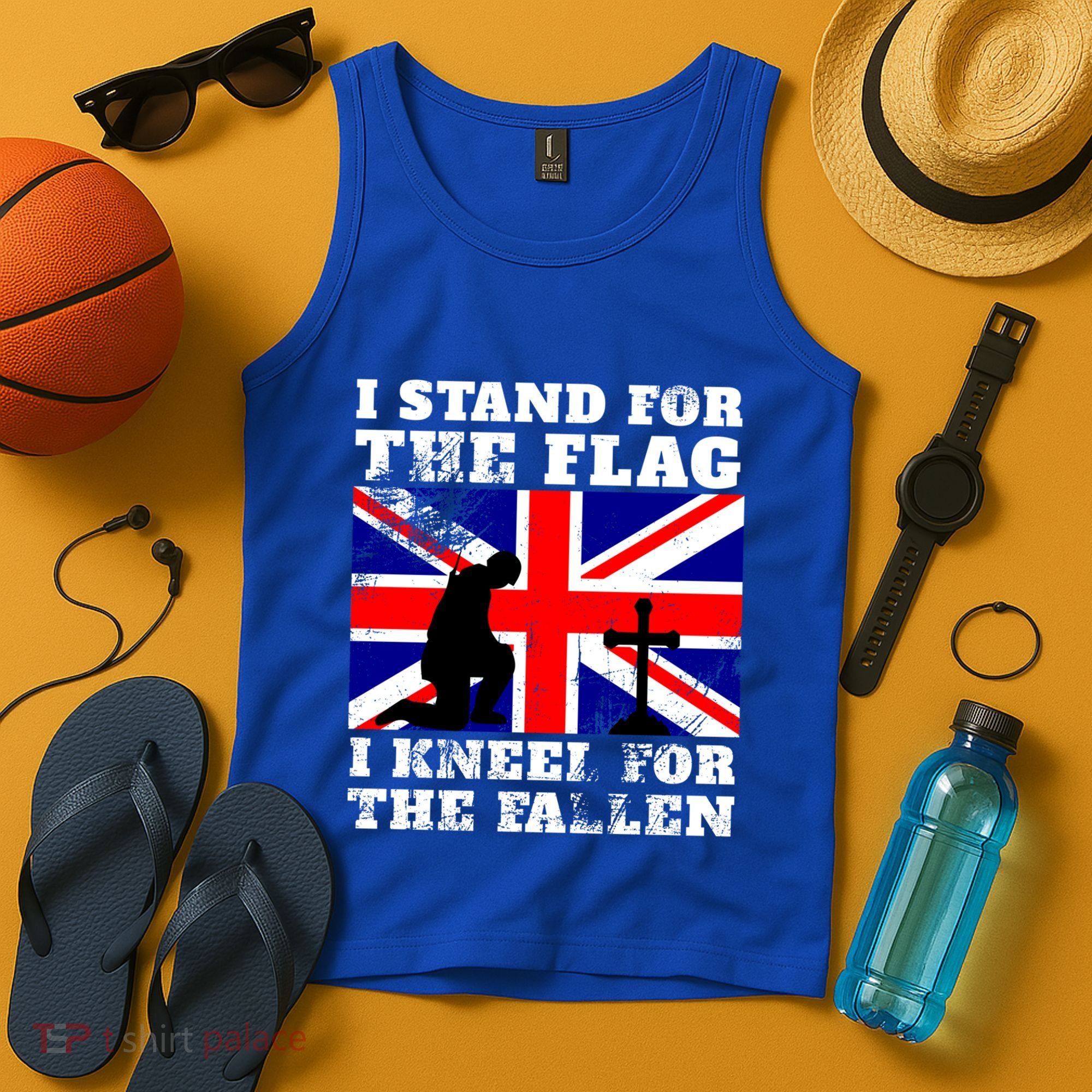 I Stand For The Flag I Kneel For The Fallen Union Jack Gift Tank Top