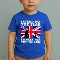 I Stand For The Flag I Kneel For The Fallen Union Jack Gift Toddler T-Shirt thumb 2