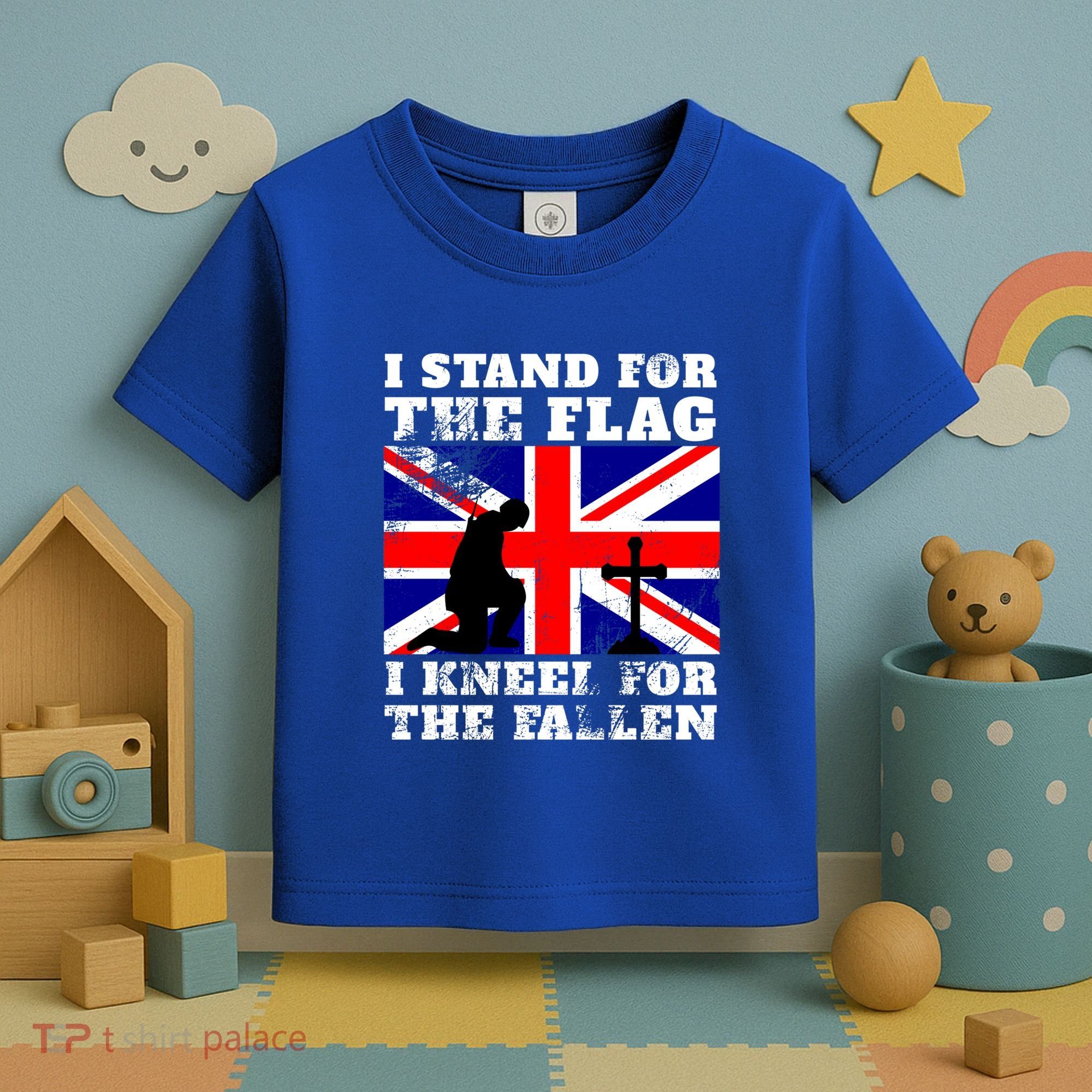 I Stand For The Flag I Kneel For The Fallen Union Jack Gift Toddler T-Shirt
