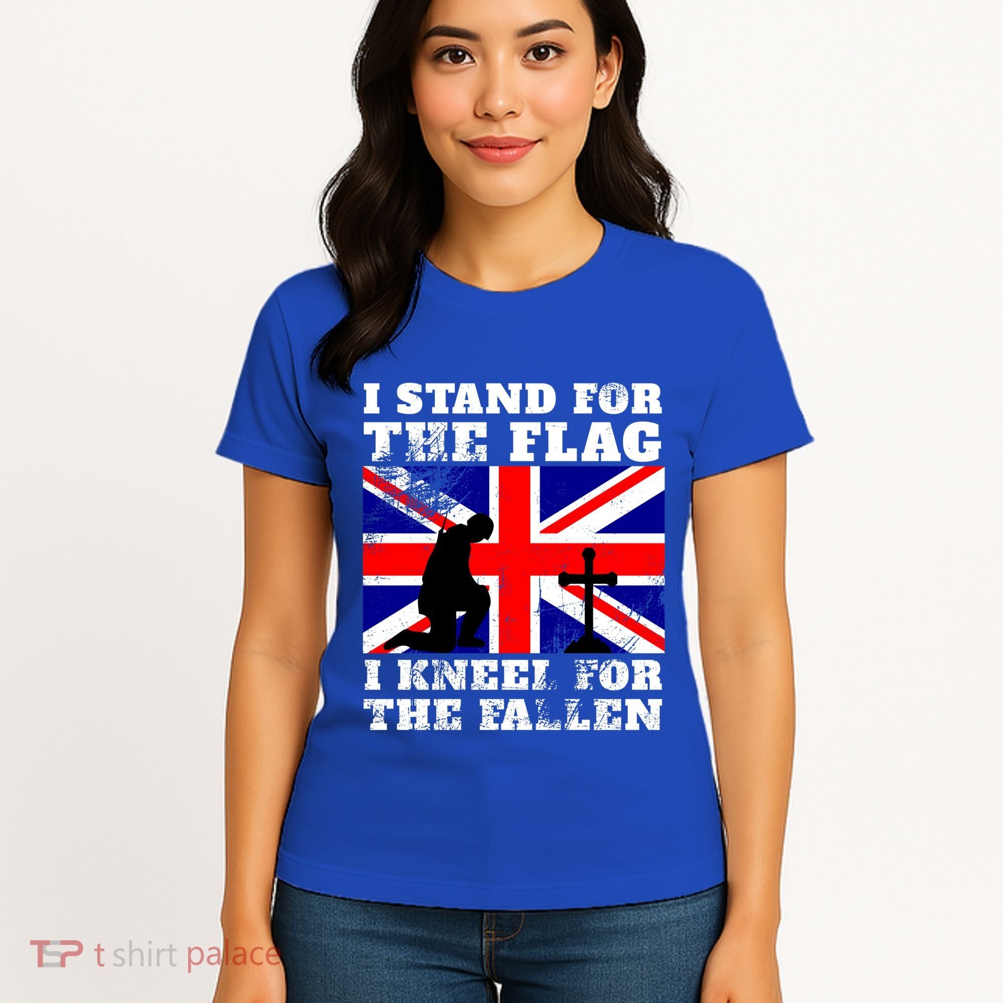 I Stand For The Flag I Kneel For The Fallen Union Jack Gift Women's T-Shirt