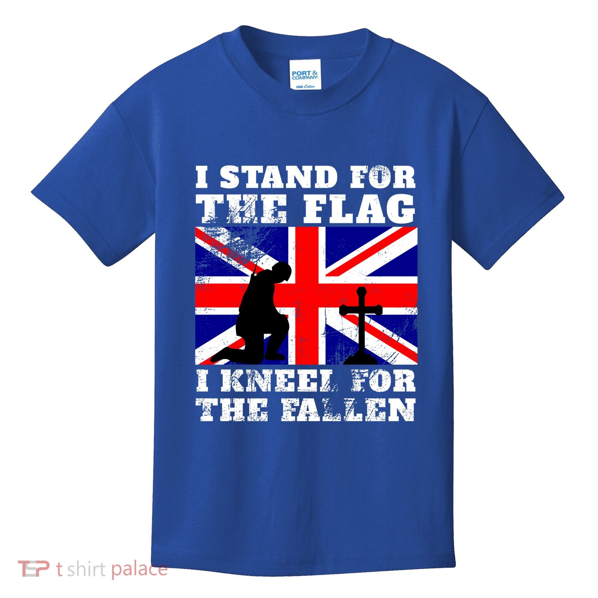 I Stand For The Flag I Kneel For The Fallen Union Jack Gift Kids T-Shirt