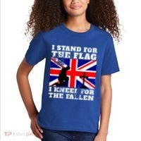 I Stand For The Flag I Kneel For The Fallen Union Jack Gift Kids T-Shirt thumb 2