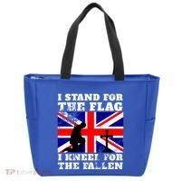 I Stand For The Flag I Kneel For The Fallen Union Jack Gift Tote Bag thumb 0