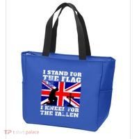 I Stand For The Flag I Kneel For The Fallen Union Jack Gift Tote Bag thumb 3
