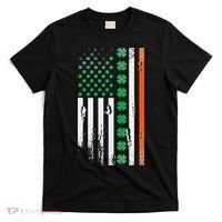 Ireland Shamrock Flag Saint Patricks Day Irish American Flag T-Shirt thumb 0