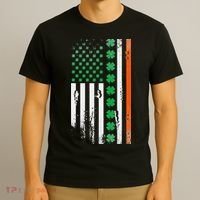 Ireland Shamrock Flag Saint Patricks Day Irish American Flag T-Shirt thumb 3