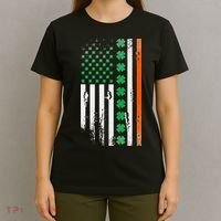 Ireland Shamrock Flag Saint Patricks Day Irish American Flag T-Shirt thumb 4