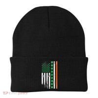 Ireland Shamrock Flag Saint Patricks Day Irish American Flag Beanie thumb 0