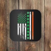 Ireland Shamrock Flag Saint Patricks Day Irish American Flag Coaster thumb 0