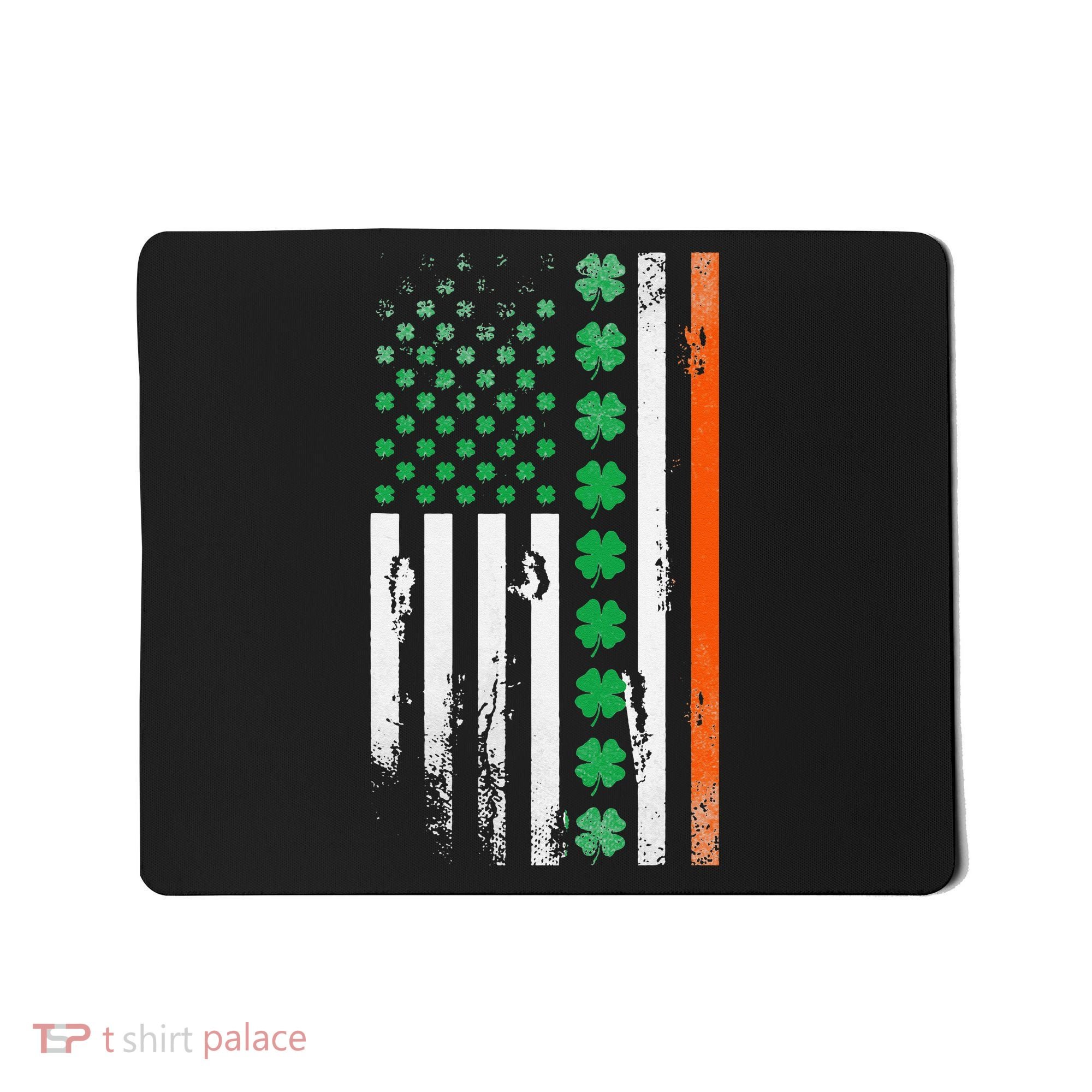 Ireland Shamrock Flag Saint Patricks Day Irish American Flag Mousepad