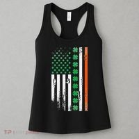 Ireland Shamrock Flag Saint Patricks Day Irish American Flag Women's Tank Top thumb 3