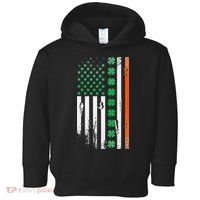 Ireland Shamrock Flag Saint Patricks Day Irish American Flag Toddler Hoodie thumb 0