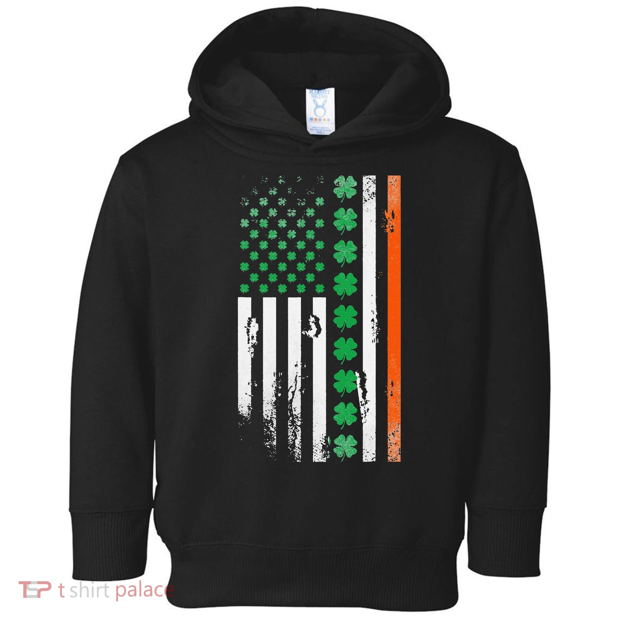 Ireland Shamrock Flag Saint Patricks Day Irish American Flag Toddler Hoodie
