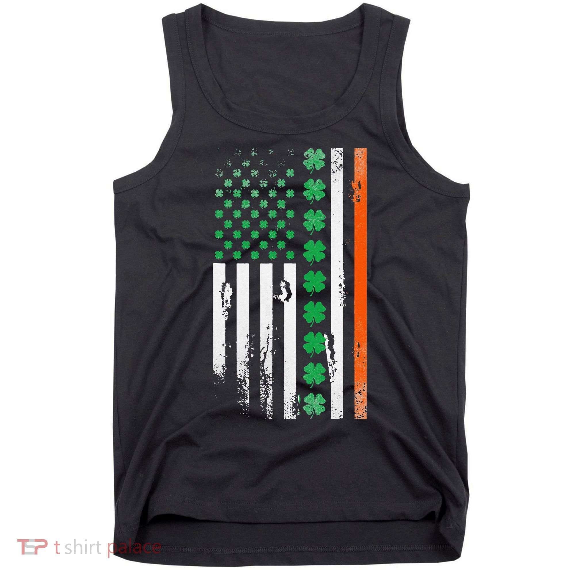 Ireland Shamrock Flag Saint Patricks Day Irish American Flag Tank Top