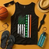 Ireland Shamrock Flag Saint Patricks Day Irish American Flag Tank Top thumb 4