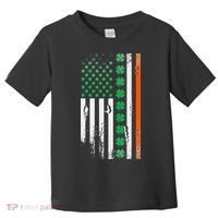 Ireland Shamrock Flag Saint Patricks Day Irish American Flag Toddler T-Shirt thumb 0