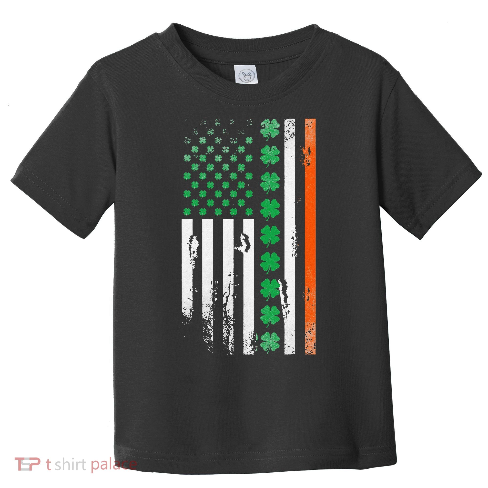 Ireland Shamrock Flag Saint Patricks Day Irish American Flag Toddler T-Shirt
