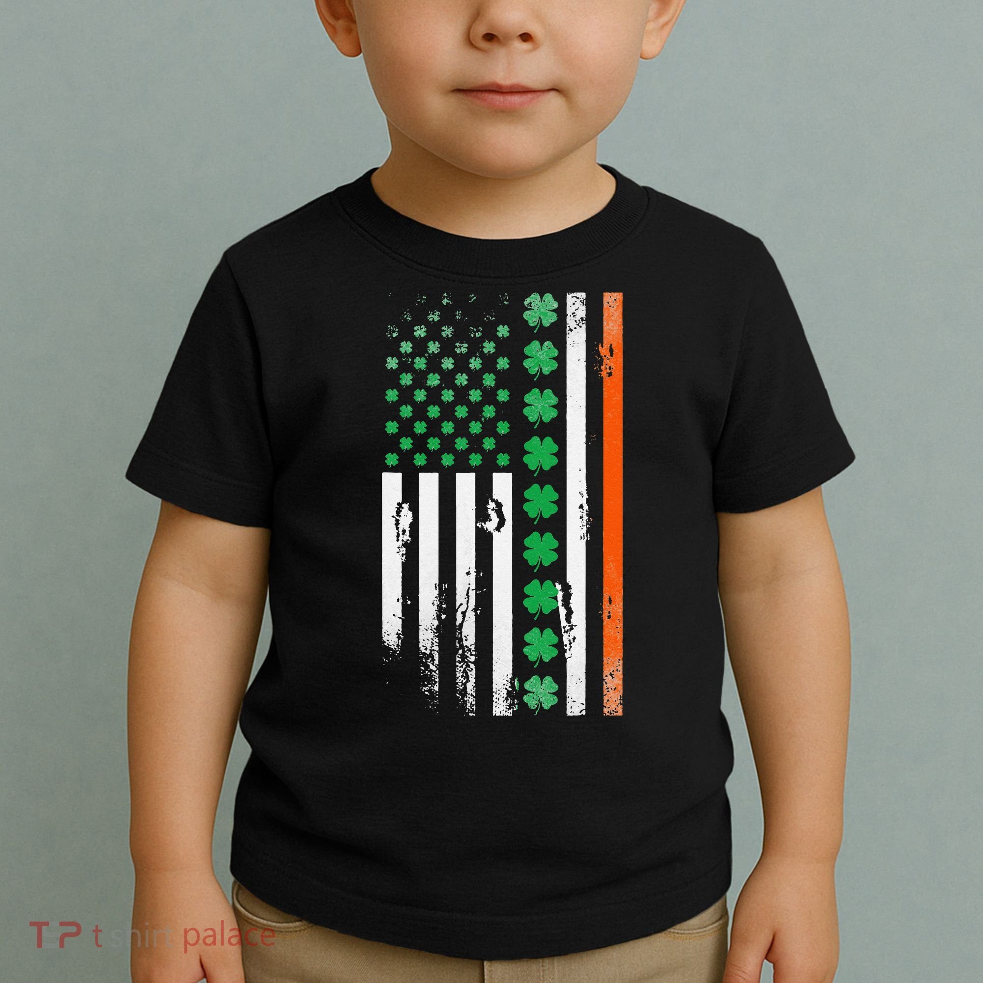 Ireland Shamrock Flag Saint Patricks Day Irish American Flag Toddler T-Shirt