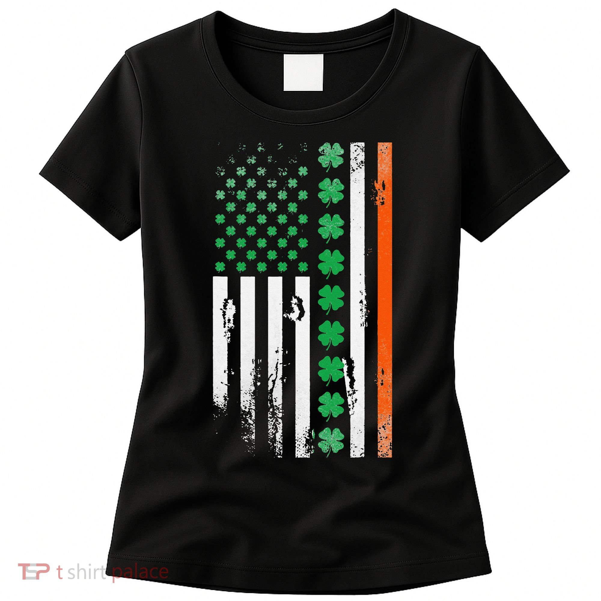 Ireland Shamrock Flag Saint Patricks Day Irish American Flag Women's T-Shirt