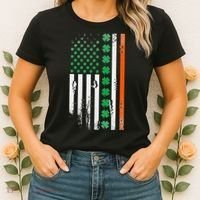 Ireland Shamrock Flag Saint Patricks Day Irish American Flag Women's T-Shirt thumb 2