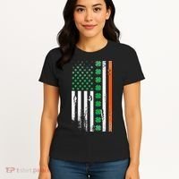 Ireland Shamrock Flag Saint Patricks Day Irish American Flag Women's T-Shirt thumb 4