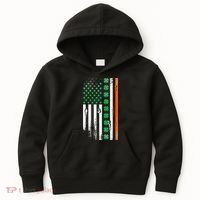 Ireland Shamrock Flag Saint Patricks Day Irish American Flag Kids Hoodie thumb 0