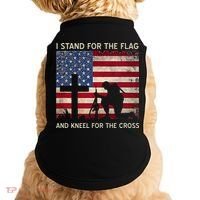 I Stand For The Flag And Kneel For The Cross Gift Doggie Tank thumb 0