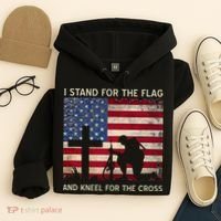 I Stand For The Flag And Kneel For The Cross Gift Hoodie thumb 4