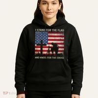 I Stand For The Flag And Kneel For The Cross Gift Hoodie thumb 5