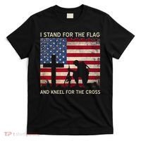 I Stand For The Flag And Kneel For The Cross Gift T-Shirt thumb 0