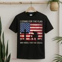 I Stand For The Flag And Kneel For The Cross Gift T-Shirt thumb 2
