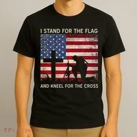 I Stand For The Flag And Kneel For The Cross Gift T-Shirt thumb 3