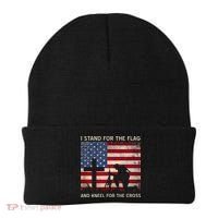 I Stand For The Flag And Kneel For The Cross Gift Beanie thumb 0