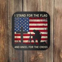 I Stand For The Flag And Kneel For The Cross Gift Coaster thumb 0