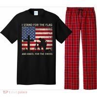 I Stand For The Flag And Kneel For The Cross Gift Pajama Set thumb 0