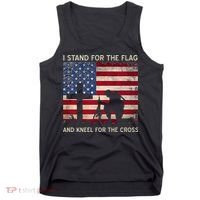 I Stand For The Flag And Kneel For The Cross Gift Tank Top thumb 0
