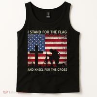 I Stand For The Flag And Kneel For The Cross Gift Tank Top thumb 2