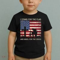I Stand For The Flag And Kneel For The Cross Gift Toddler T-Shirt thumb 2