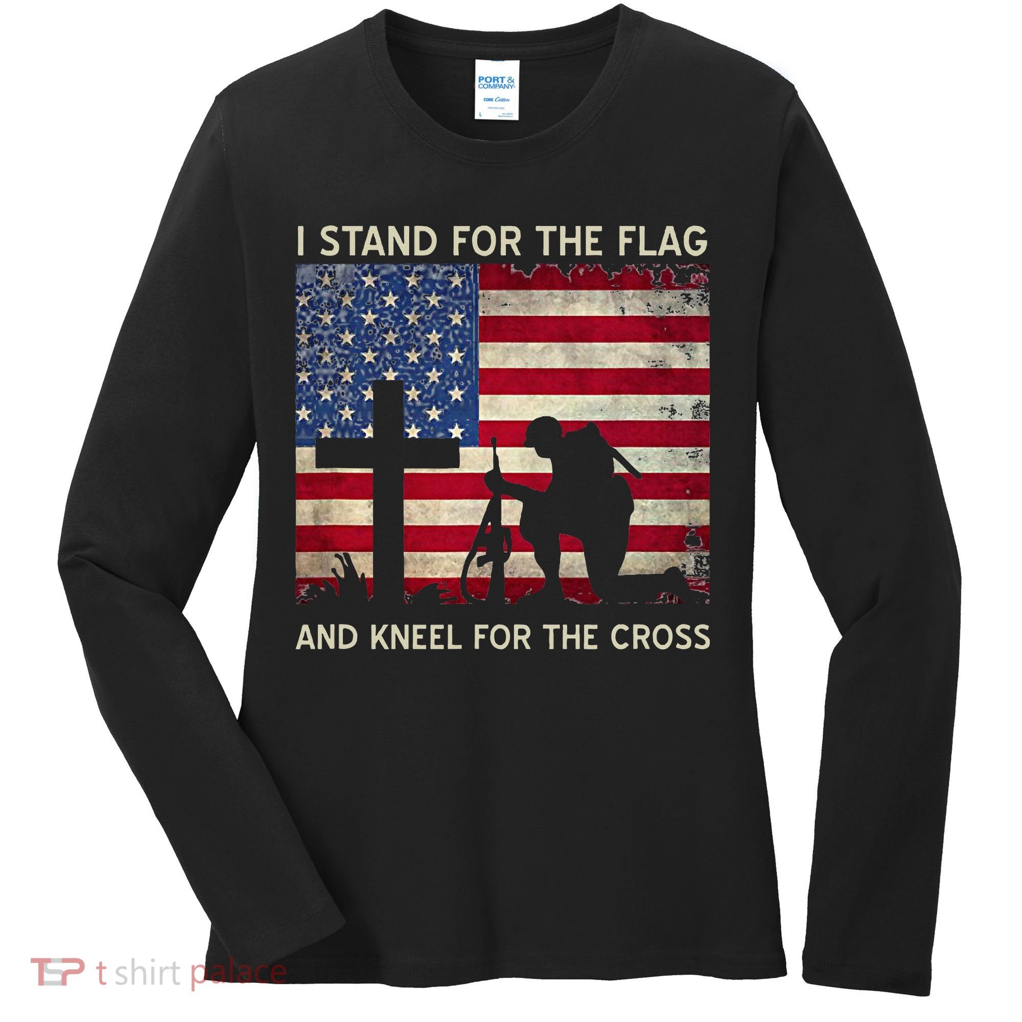 I Stand For The Flag And Kneel For The Cross Gift Women's Long Sleeve Shirt
