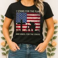 I Stand For The Flag And Kneel For The Cross Gift Women's T-Shirt thumb 2