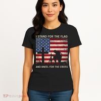 I Stand For The Flag And Kneel For The Cross Gift Women's T-Shirt thumb 4