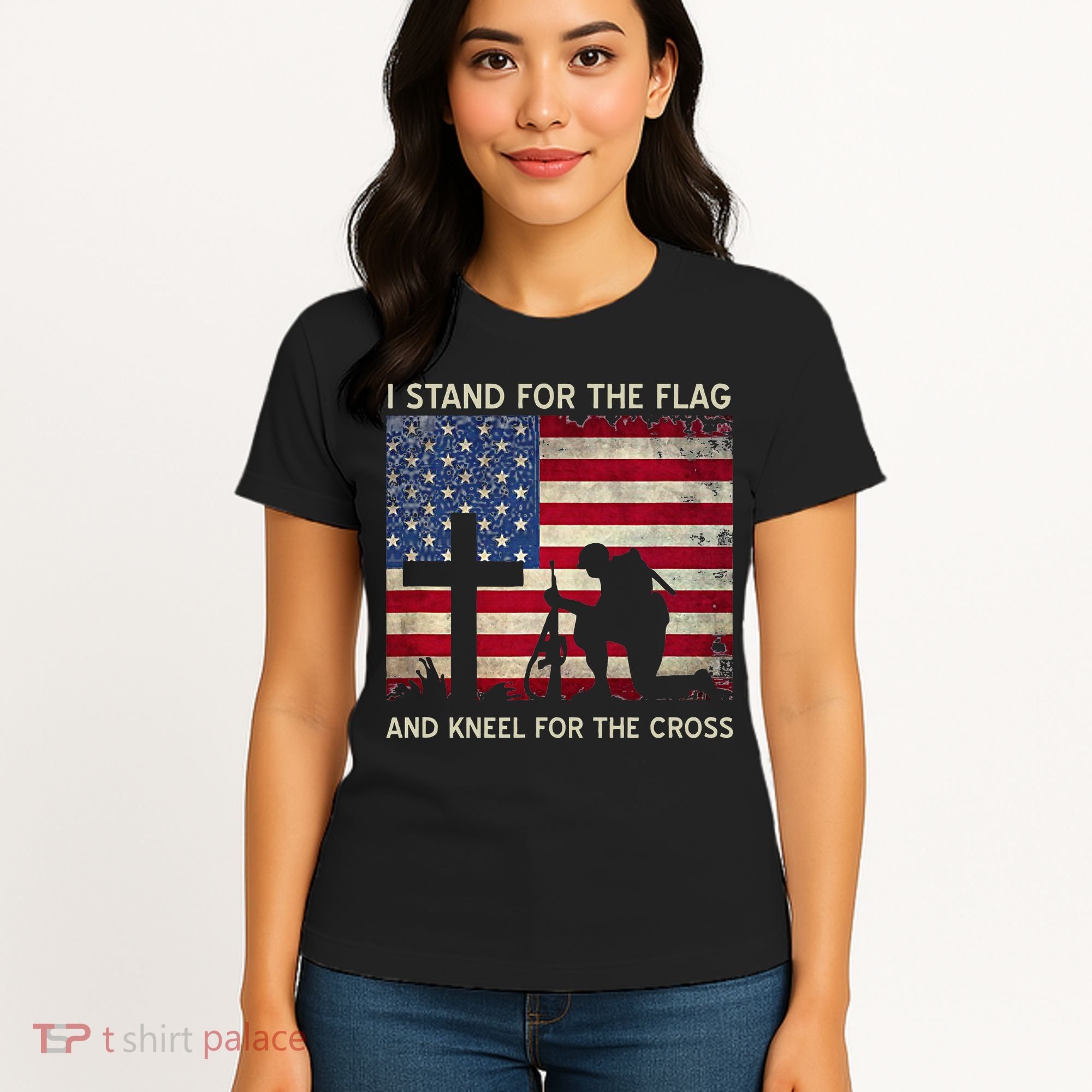 I Stand For The Flag And Kneel For The Cross Gift Women's T-Shirt