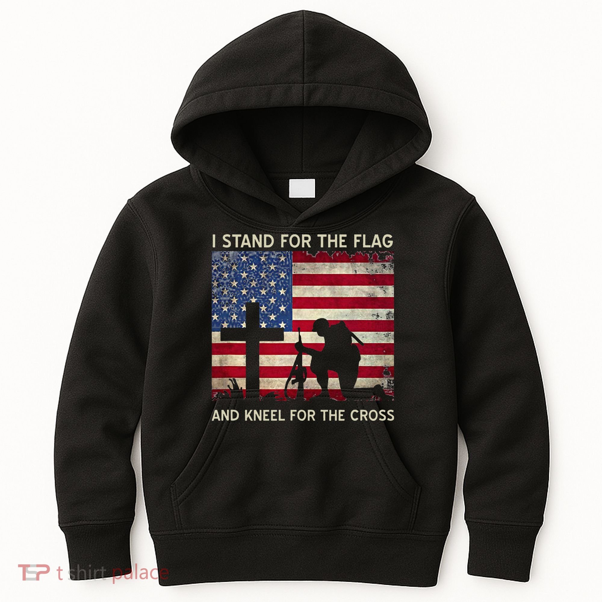 I Stand For The Flag And Kneel For The Cross Gift Kids Hoodie