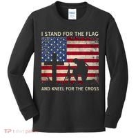 I Stand For The Flag And Kneel For The Cross Gift Kids Long Sleeve Shirt thumb 0