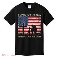 I Stand For The Flag And Kneel For The Cross Gift Kids T-Shirt thumb 0