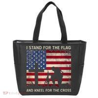 I Stand For The Flag And Kneel For The Cross Gift Tote Bag thumb 0